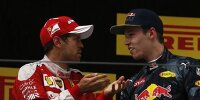 Sebastian Vettel und Daniil Kwjat auf dem Formel-1-Podium 2016 in China