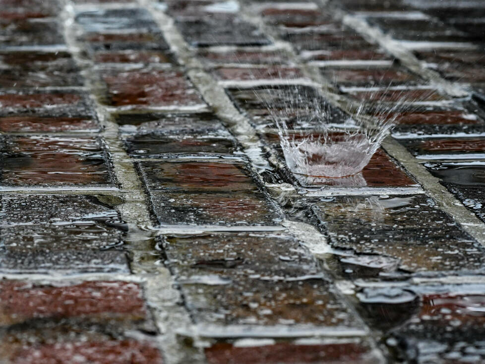 Regen am Indianapolis Motor Speedway