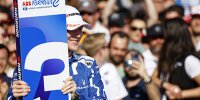 Maximilian Günther (Maserati) jubelt über Platz drei beim Formel-E-Rennen in Berlin 2023