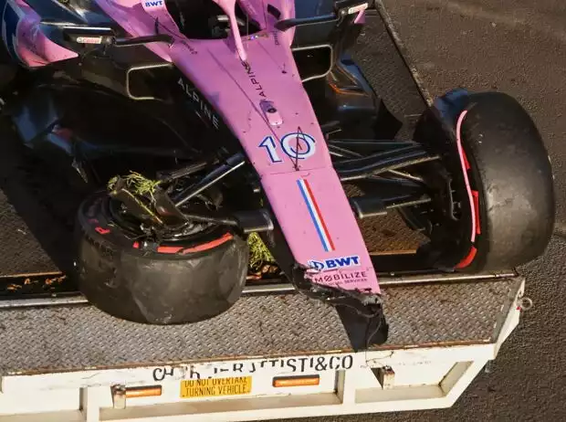 Das Unfallauto von Alpine-Fahrer Pierre Gasly nach dem Crash beim Formel-1-Rennen in Australien 2023 Titel-Bild zur News: Das Unfallauto von Alpine-Fahrer Pierre Gasly nach dem Crash beim Formel-1-Rennen in Australien 2023