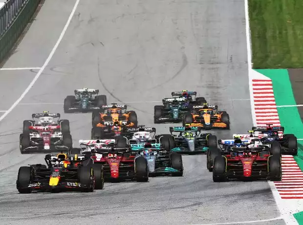 Titel-Bild zur News: Max Verstappen, Charles Leclerc, Carlos Sainz, George Russell, Esteban Ocon