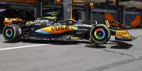 Der McLaren MCL60 von Lando Norris in der Formel-1-Boxengasse in Baku 2023
