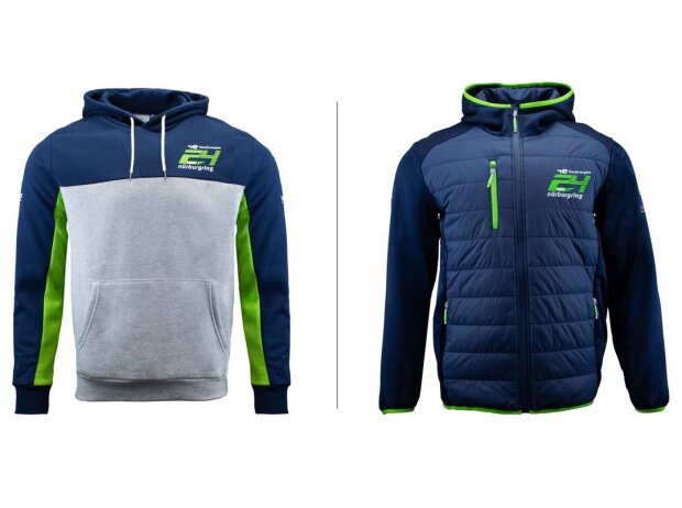 Der offizielle Hoodie und die offizielle Hybridjacke der 24h Nürburgring Sponsor-Kollektion 2023 Der offizielle Hoodie und die offizielle Hybridjacke der 24h Nürburgring Sponsor-Kollektion 2023