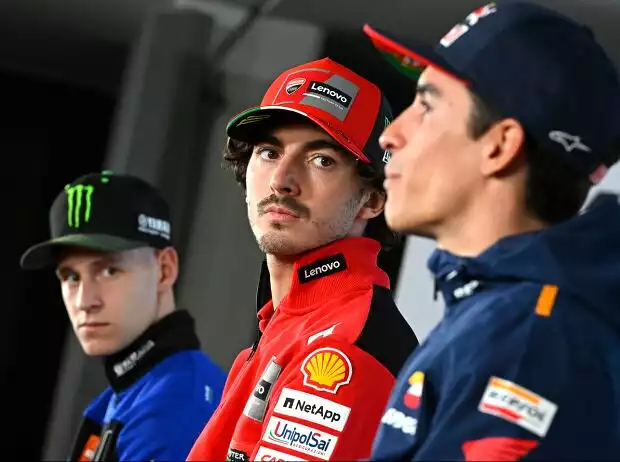 Marc Marquez, Francesco Bagnaia, Fabio Quartararo Titel-Bild zur News: Marc Marquez, Francesco Bagnaia, Fabio Quartararo