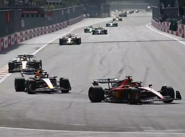 Titel-Bild zur News: Charles Leclerc, Max Verstappen, Sergio Perez