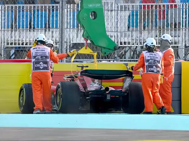 Titel-Bild zur News: Charles Leclerc (Ferrari) verunfallt im Formel-1-Training von Miami 2023