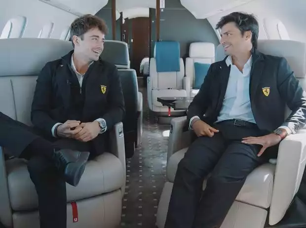 Charles Leclerc und Carlos Sainz im Privatjet Titel-Bild zur News: Charles Leclerc und Carlos Sainz im Privatjet