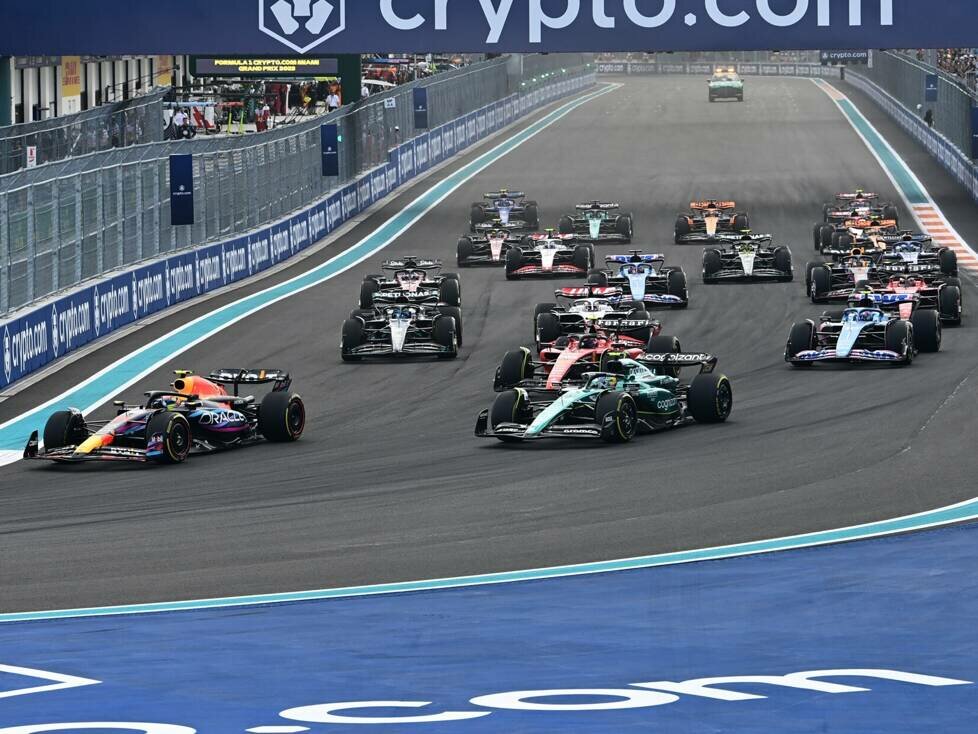 Die Startphase beim Miami-Grand-Prix der Formel 1 2023