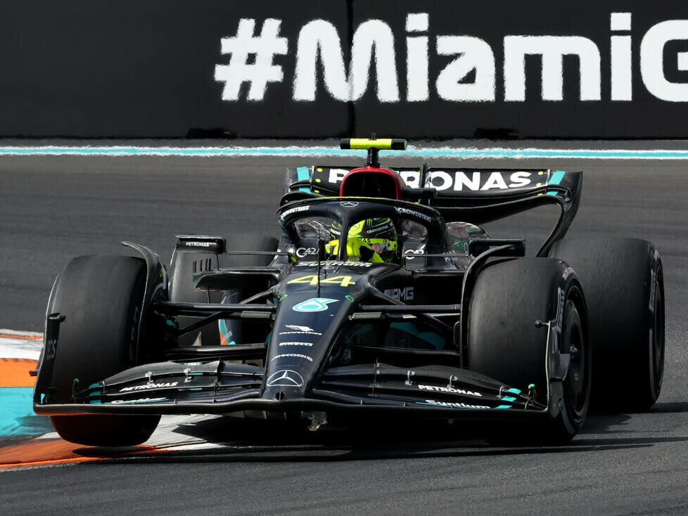 Lewis Hamilton (Mercedes W14) beim Formel-1-Rennen in Miami 2023