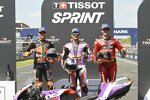 Brad Binder (KTM), Jorge Martin (Pramac) und Francesco Bagnaia (Ducati) 