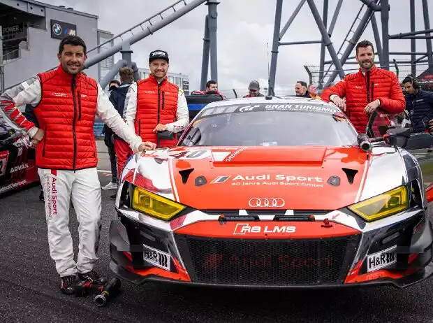 Mike Rockenfeller, Timo Schieder und Martin Tomczyk fahren den Audi mit der Startnummer 40 Titel-Bild zur News: Mike Rockenfeller, Timo Schieder und Martin Tomczyk fahren den Audi mit der Startnummer 40