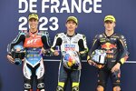 Ayumu Sasaki (Intact GP), Diogo Moreira (MT) und Daniel Holgado (Tech3) 