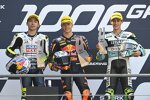 Ayumu Sasaki (Intact GP), Daniel Holgado (Tech3) und Jaume Masia (Leopard) 