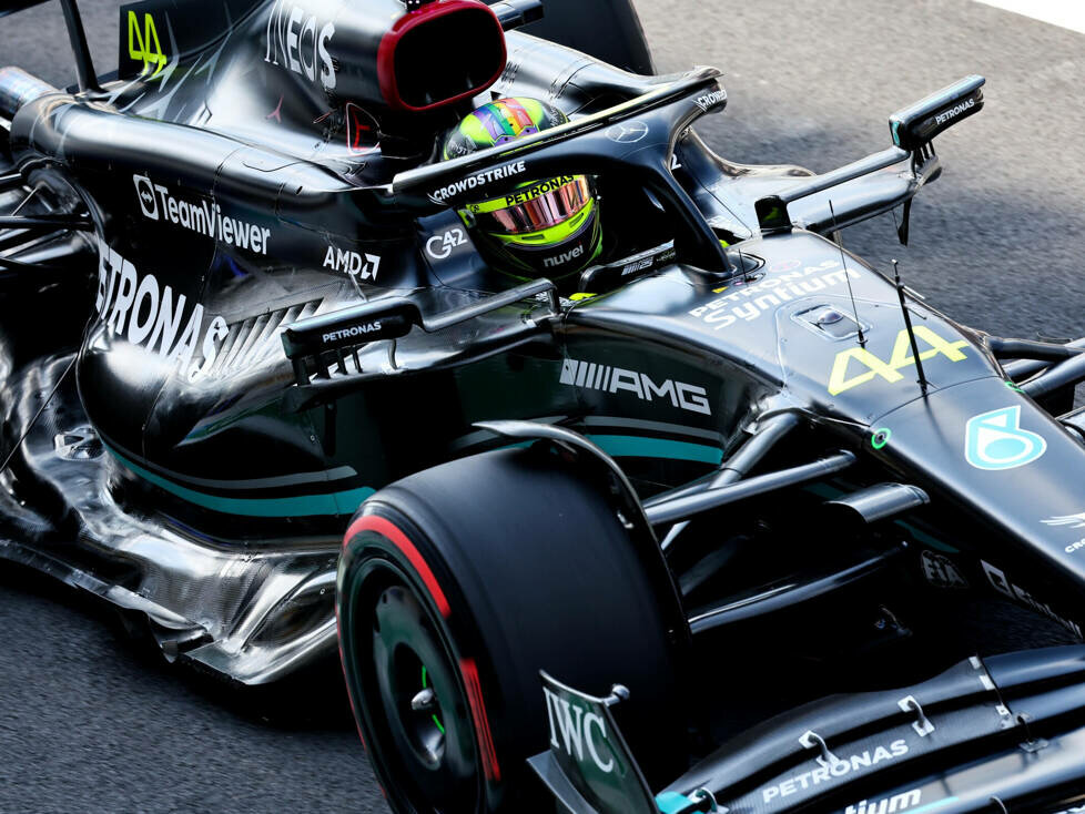 Lewis Hamilton (Mercedes W14) beim Formel-1-Rennen in Miami 2023