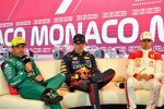 Fernando Alonso (Aston Martin), Max Verstappen (Red Bull) und Charles Leclerc (Ferrari) 