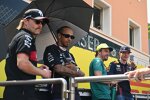 Valtteri Bottas (Alfa Romeo), Lewis Hamilton (Mercedes), Fernando Alonso (Aston Martin) und Max Verstappen (Red Bull) 