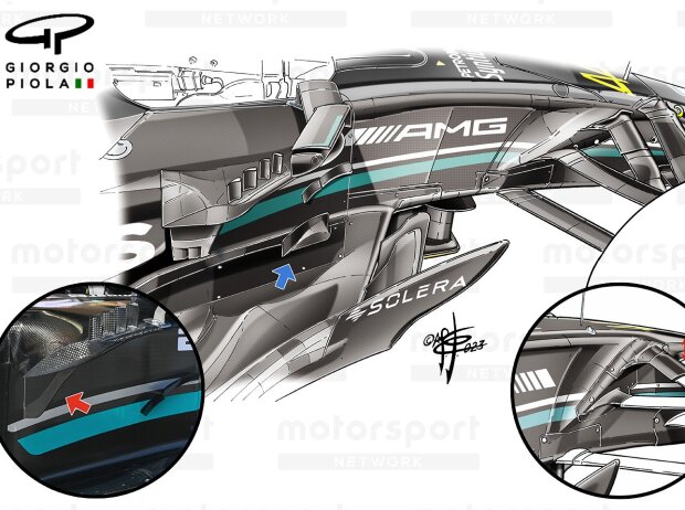 Details zum Mercedes-Update beim Formel-1-Rennen in Monaco 2023 Details zum Mercedes-Update beim Formel-1-Rennen in Monaco 2023