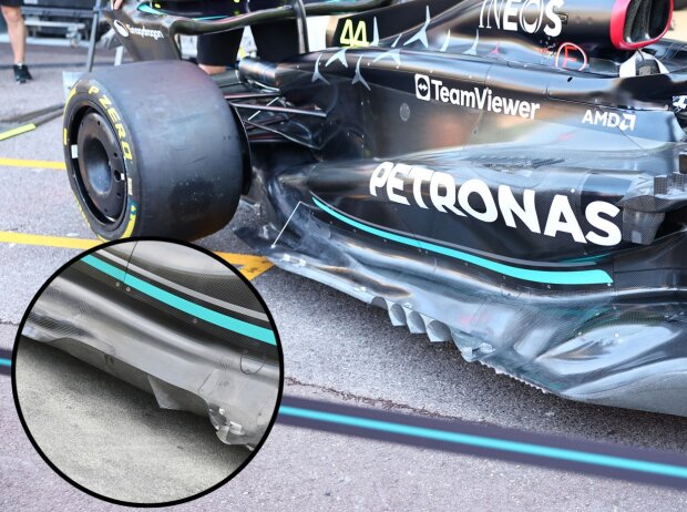 Der neue Unterboden am Mercedes W14 seit dem Formel-1-Rennen in Monaco 2023