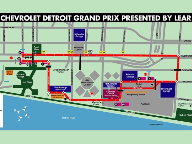 Streckenlayout: Neuer Stadtkurs in Detroit ab 2023 Streckenlayout: Neuer Stadtkurs in Detroit ab 2023