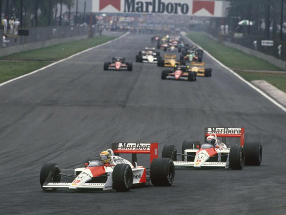 Ayrton Senna vor Alain Prost