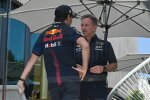 Christian Horner und Sergio Perez (Red Bull) 