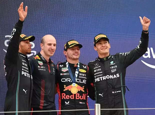 Titel-Bild zur News: Lewis Hamilton, Max Verstappen, George Russell