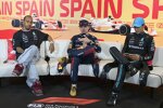 Lewis Hamilton (Mercedes), Max Verstappen (Red Bull) und George Russell (Mercedes) 