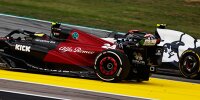 Guanyu Zhou und Yuki Tsunoda beim Formel-1-Rennen in Spanien 2023