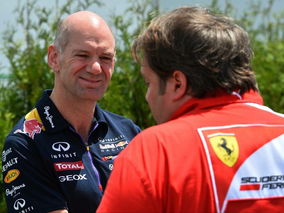 Adrian Newey (Red Bull) und Gino Rosato (Ferrari) beim Grand Prix von Kanada 2014