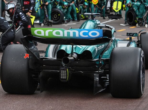 Geänderte Heckflügel-Endplatte am Aston Martin AMR23