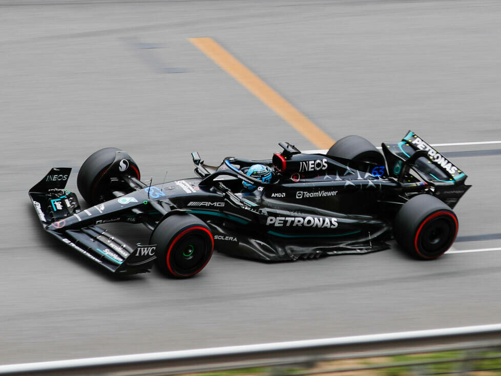 George Russell (Mercedes W14) beim Formel-1-Rennen in Spanien 2023