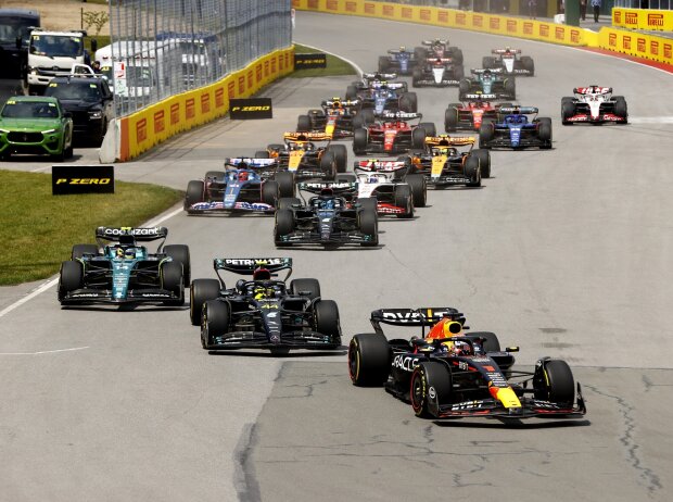 Titel-Bild zur News: Max Verstappen, Lewis Hamilton, Fernando Alonso, George Russell, Esteban Ocon