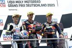 Ayumu Sasaki (Intact GP), Deniz Öncü (Ajo)  und Daniel Holgado (Tech3) 
