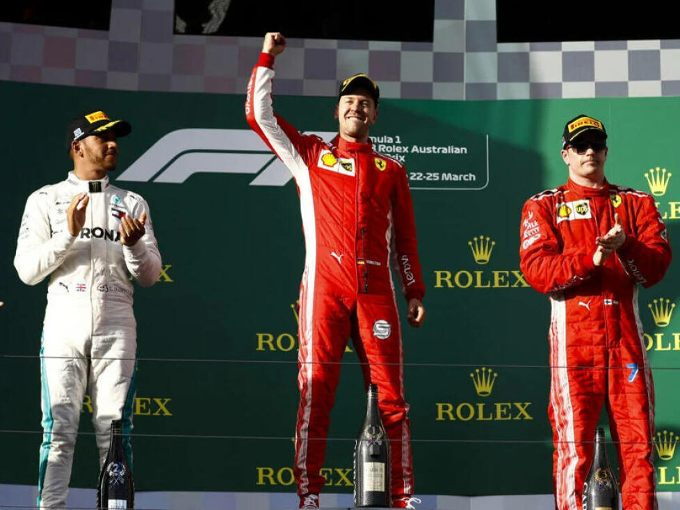 Lewis Hamilton, Sebastian Vettel, Kimi Räikkönen
