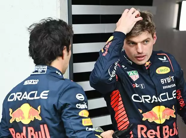 Sergio Perez und Max Verstappen Titel-Bild zur News: Sergio Perez und Max Verstappen