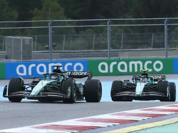 Titel-Bild zur News: Lance Stroll und Fernando Alonso beim Formel-1-Sprint in Spielberg 2023