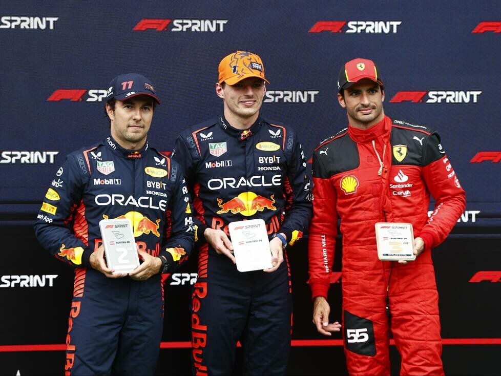 Sergio Perez, Max Verstappen, Carlos Sainz