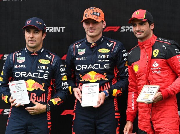 Titel-Bild zur News: Sergio Perez, Max Verstappen, Carlos Sainz