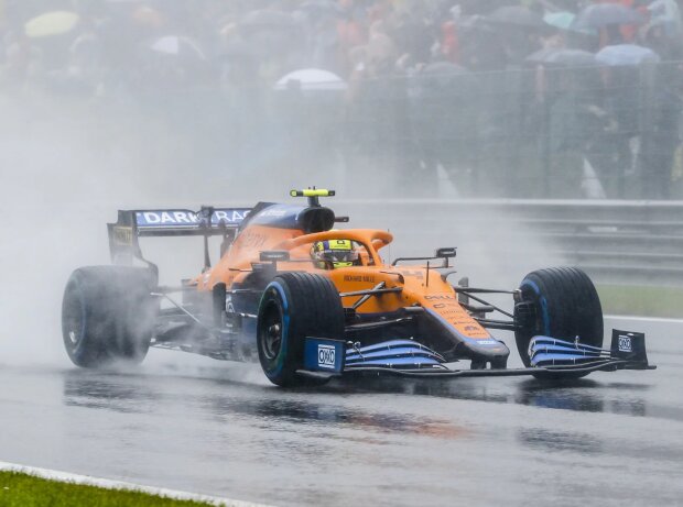 Titel-Bild zur News: Lando Norris (McLaren) beim Formel-1-Rennen in Belgien 2021