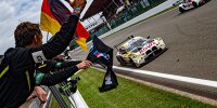 Zieldurchfahrt siegreicher Rowe-BMW bei den 24h Spa, Philipp Eng, Marco Wittmann, Nick Yelloly