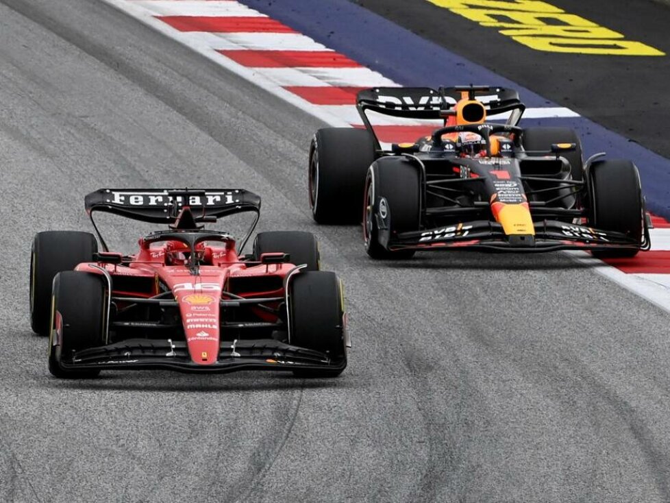 Charles Leclerc und Max Verstappen beim Formel-1-Rennen in Österreich 2023