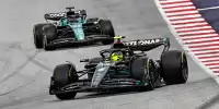 Lewis Hamilton (Mercedes W14) vor Lance Stroll (Aston Martin AMR23) beim Formel-1-Rennen in Österreich 2023