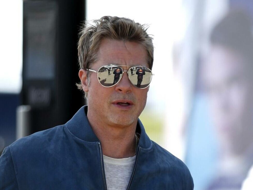 Schauspieler Brad Pitt im Formel-1-Fahrerlager in Silverstone 2023