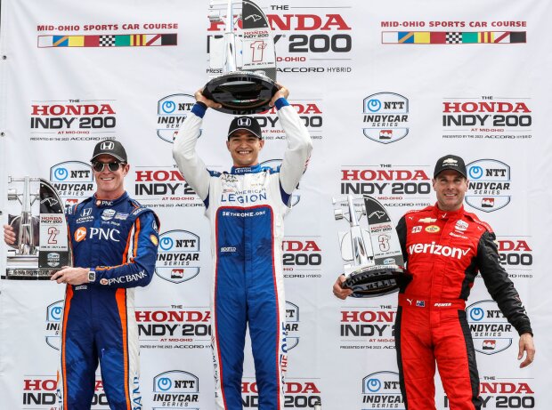 Podium: 1. Alex Palou, 2. Scott Dixon, 3. Will Power