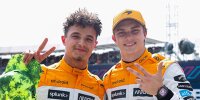 Lando Norris und Oscar Piastri (McLaren) nach dem Qualifying zum Formel-1-Rennen in Silverstone 2023