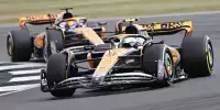 Lando Norris vor McLaren-Teamkollege Oscar Piastri beim Formel-1-Rennen in Silverstone 2023