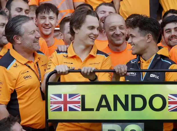 Titel-Bild zur News: Zak Brown, Oscar Piastri, Lando Norris