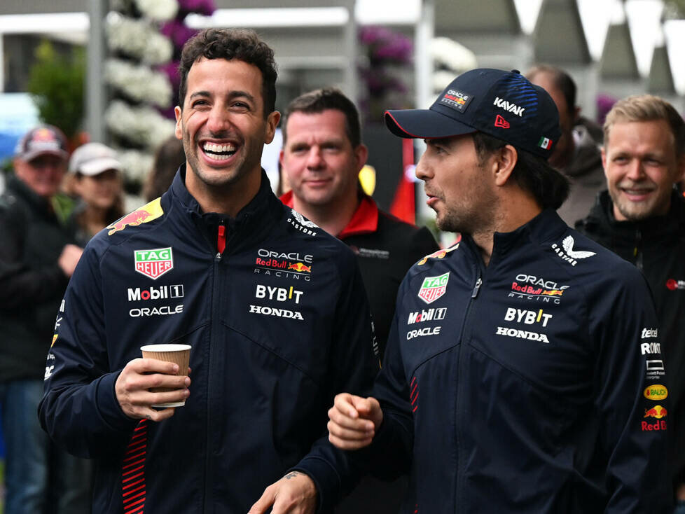 Daniel Ricciardo und Sergio Perez beim Formel-1-Rennen in Australien 2023