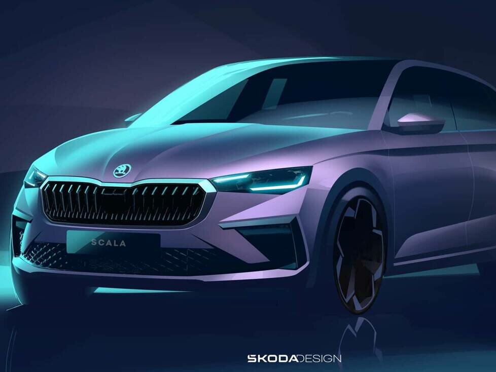 Teaser zum Facelifting des Skoda Scala 2024