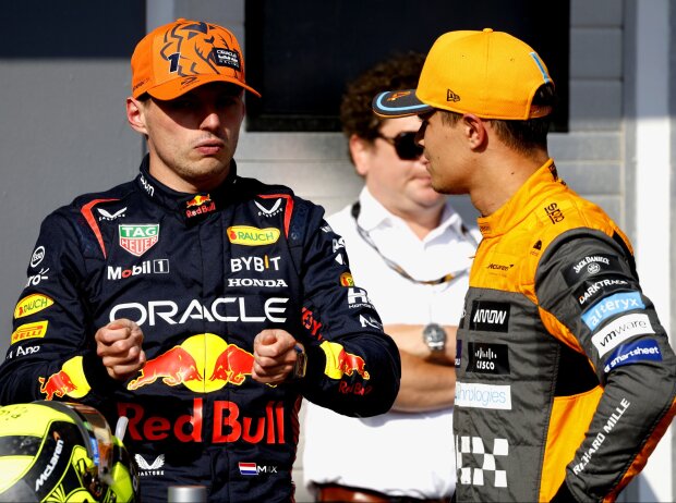 Titel-Bild zur News: Max Verstappen und Lando Norris beim Formel-1-Qualifying in Unagrn 2023